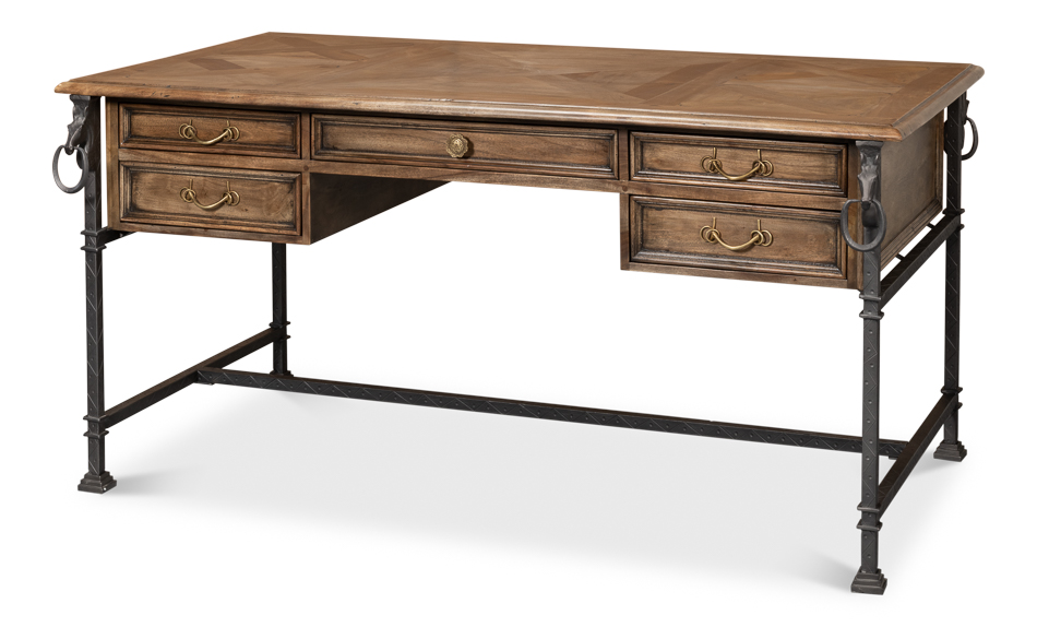 62\u0026quot; W Desk Home Office Table Ancient style Old walnut wood 