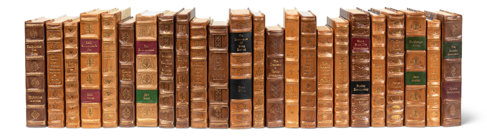 Faux Tan Leather Books, Set Of 24