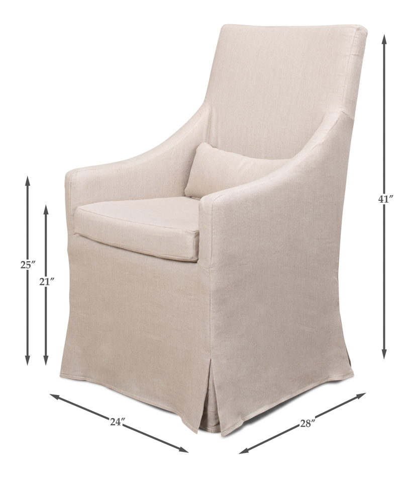 Picture of SKIRTED LINEN ARM CHAIR