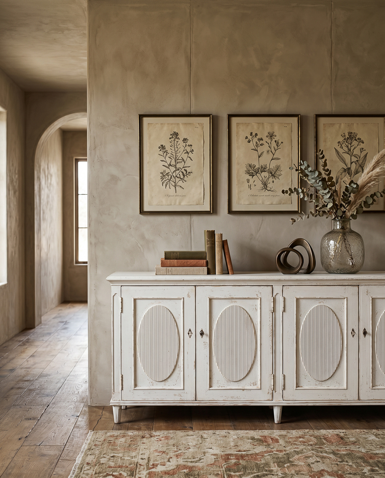 Whitewash Ribbon Sideboard