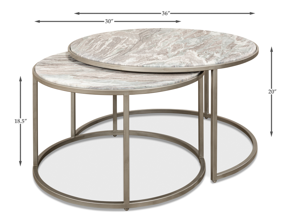 Picture of NESTING TABLES MARBLE TOP
