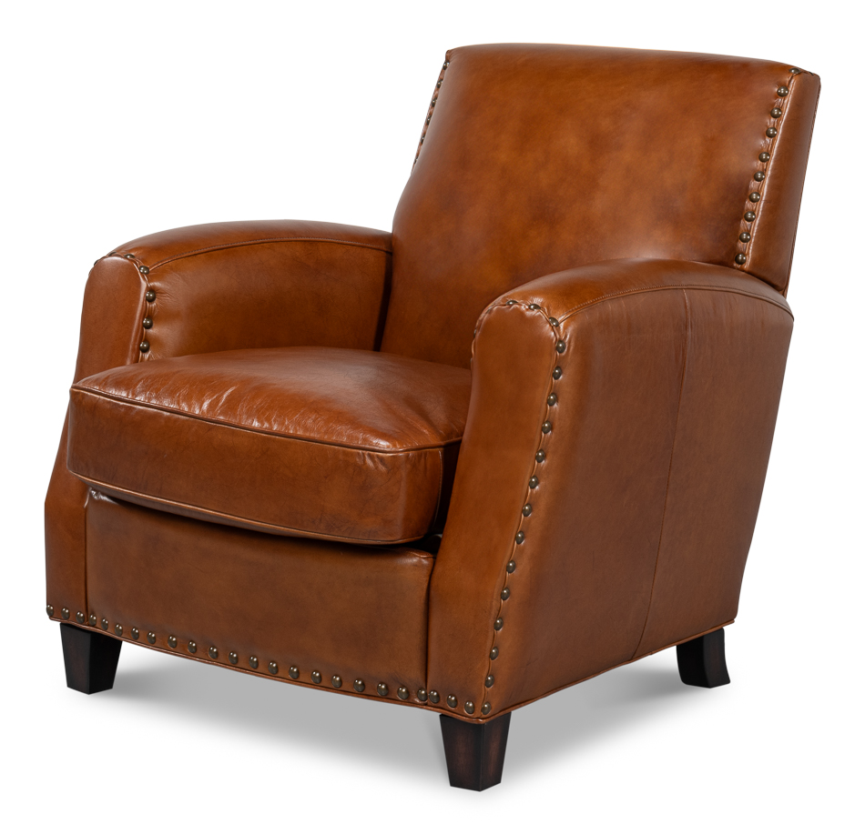 The Taft Lounge Chair Vintage Cigar, Leather Cigar Lounge Chairs