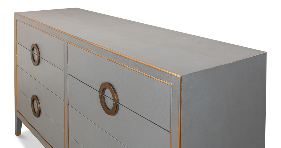 stormy grey dresser Blaine Tall Grey Dresser - Lacquered Linen Furniture