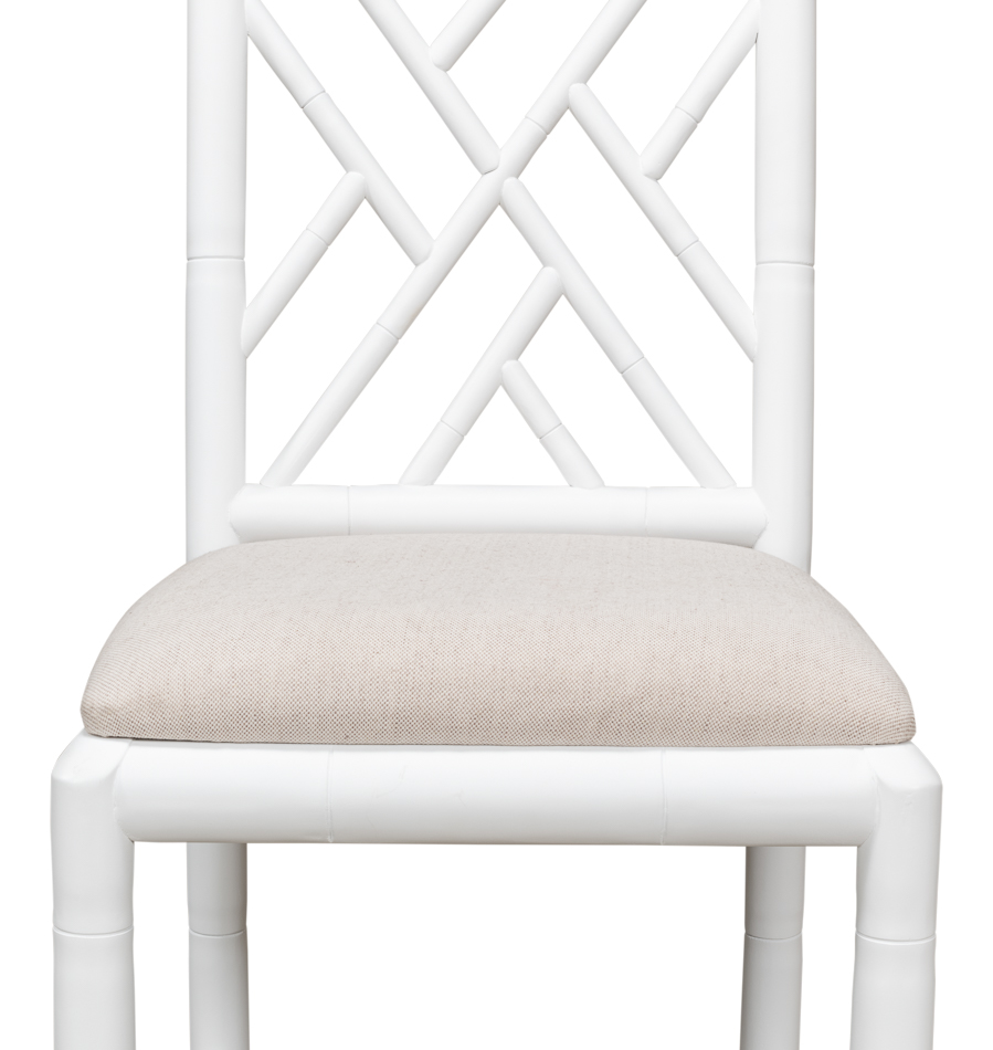 Brighton Bamboo Side Chair, White