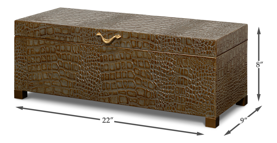 Lyle Leather Box, Antique Green